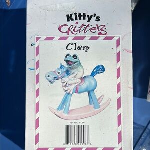 Clem Frog Ornament - Blue and Pink